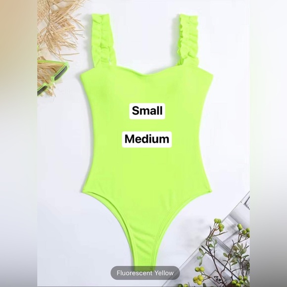 High Cut Lettuce Strap 1 Piece Bathing Suit - Picture 4 of 6